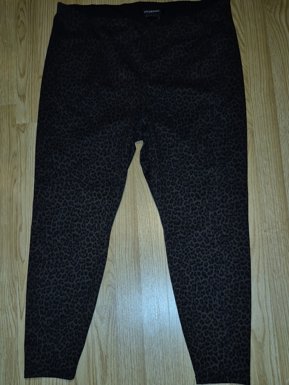 Liverpool Womens Dark Brown and Black Leopard Print Pull On Pant..size Us 22
